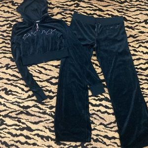 Y2K Vintage DKNY velour track suit